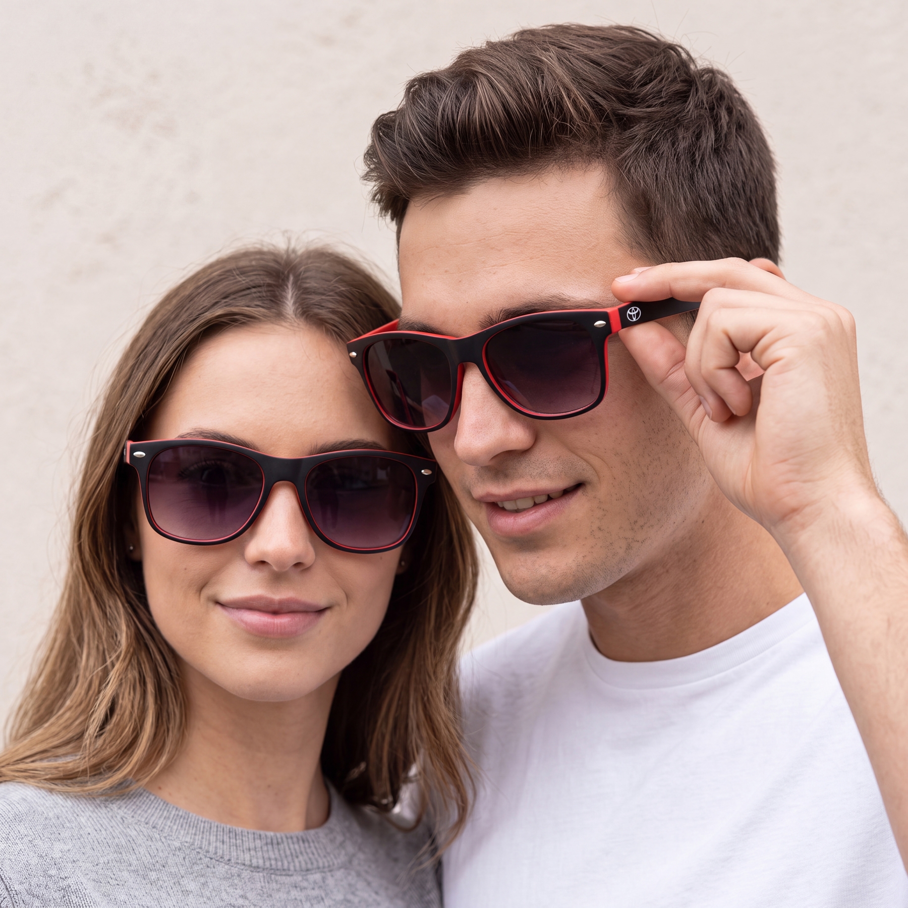 Unisex Sonnenbrille schwarz & rot matt