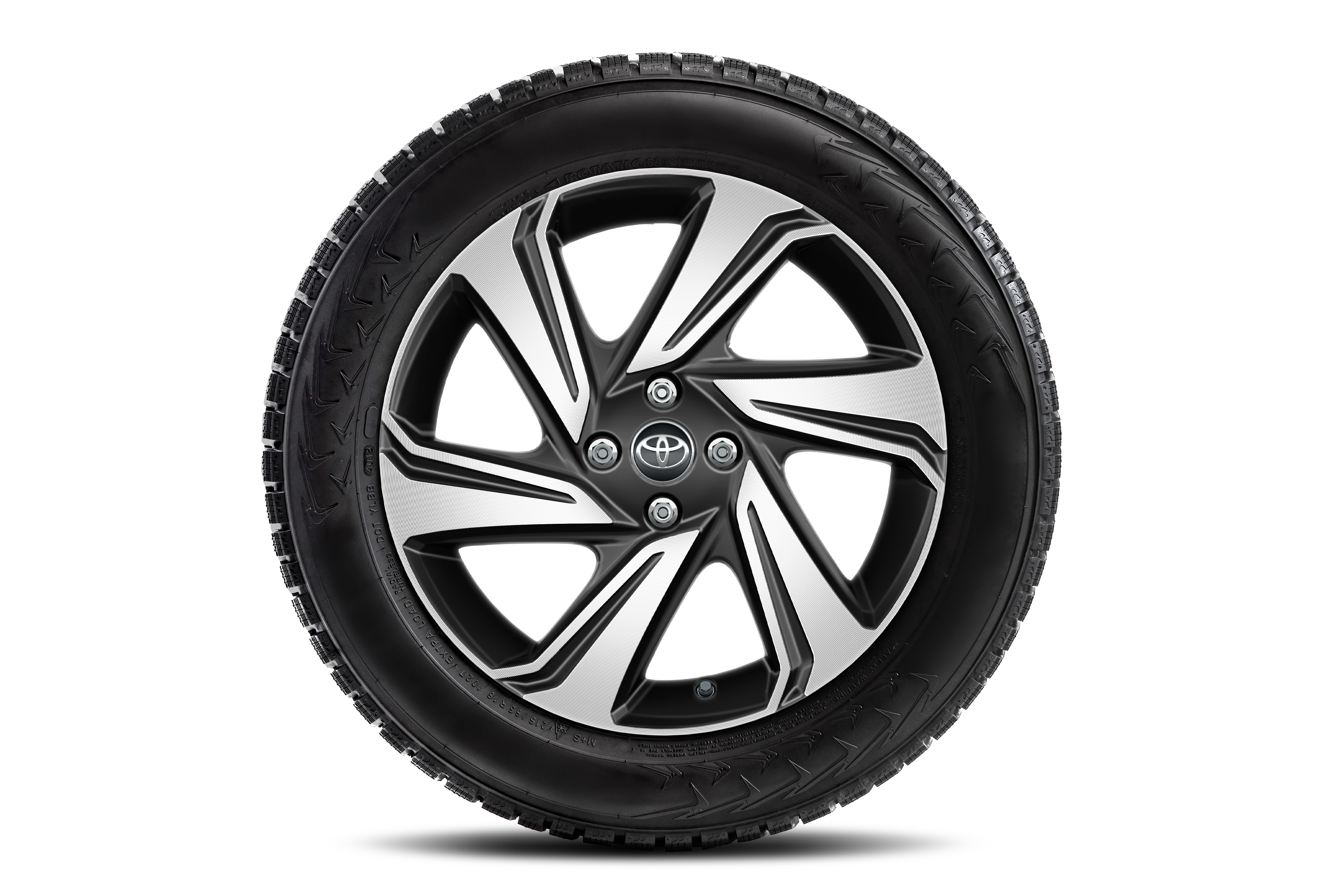 17" Leichtmetall-Winterkomplettradsatz, 6-Speichen-Design in Schwarz frontpoliert mit Falken Eurowinter HS02