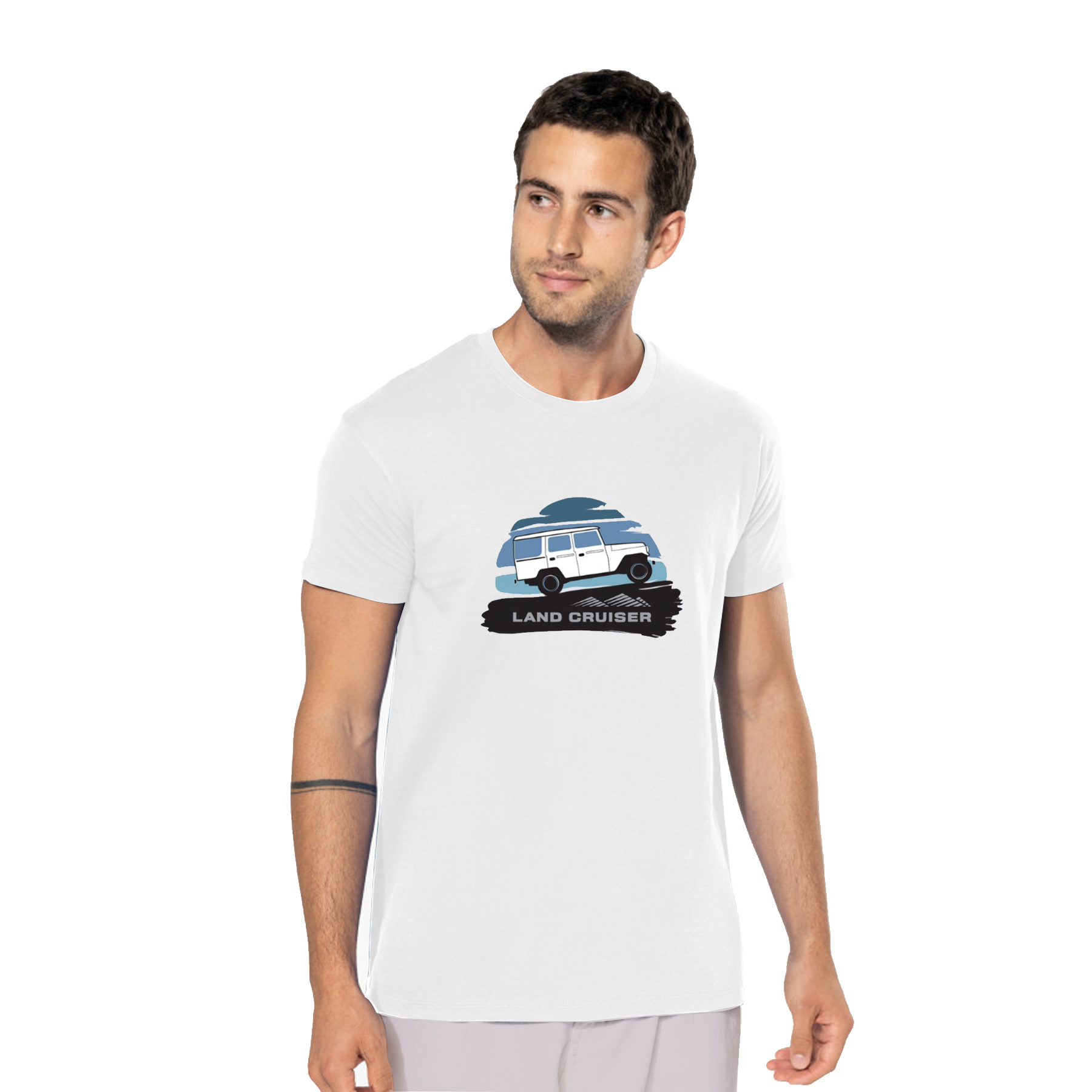 Weisses T-shirt blaues logo (3XL)