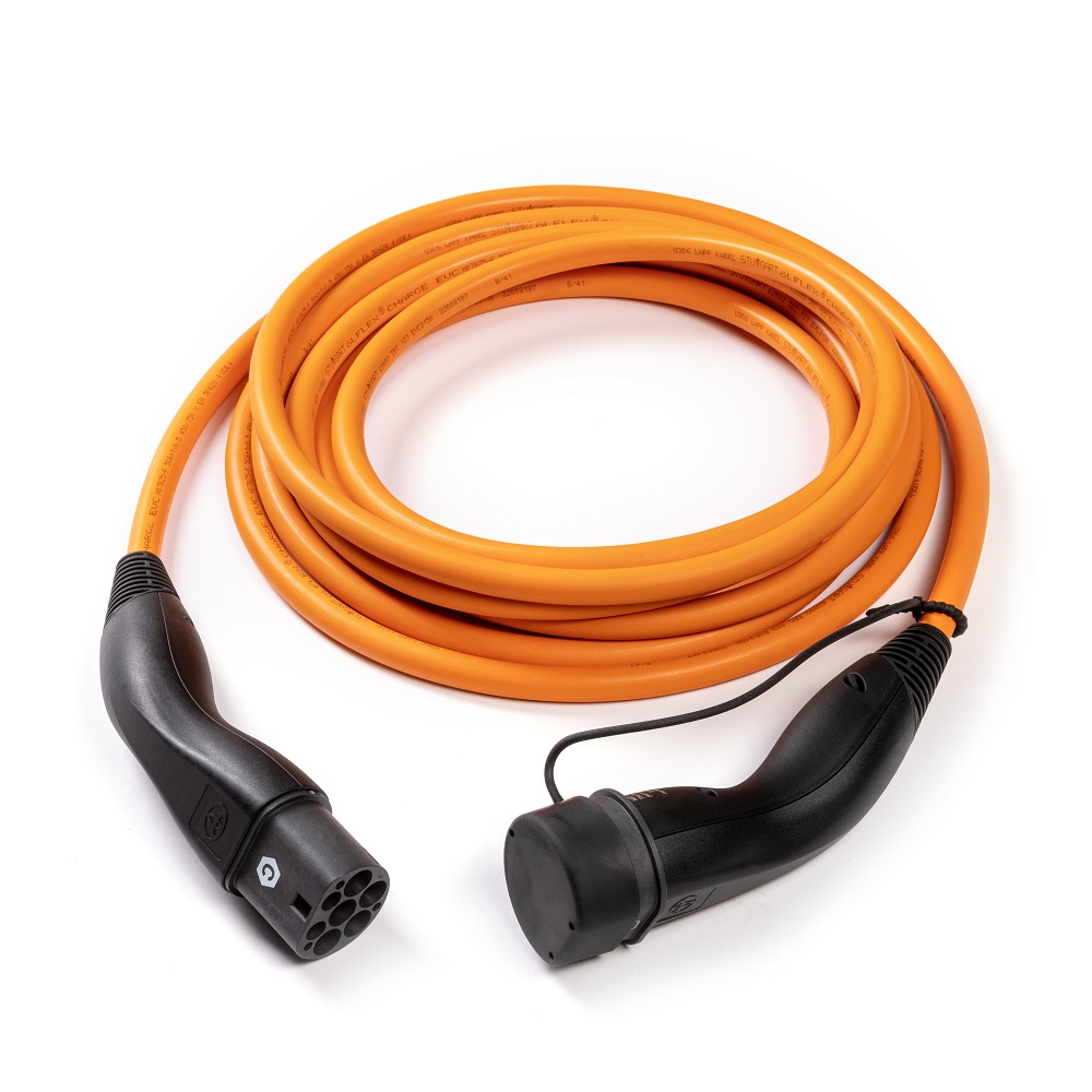 Ladekabel 7,5m, Spiralfunktion, Typ 2 (Mode 3 für Wallboxanschluss) - 32 Ampere, Toyota gebranded