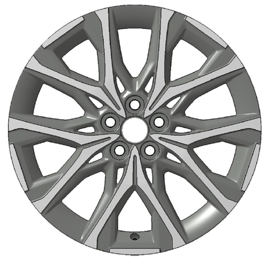 18 Zoll Leichtmetallfelge, schwarz-silber oberflächenpoliert, GR-Design