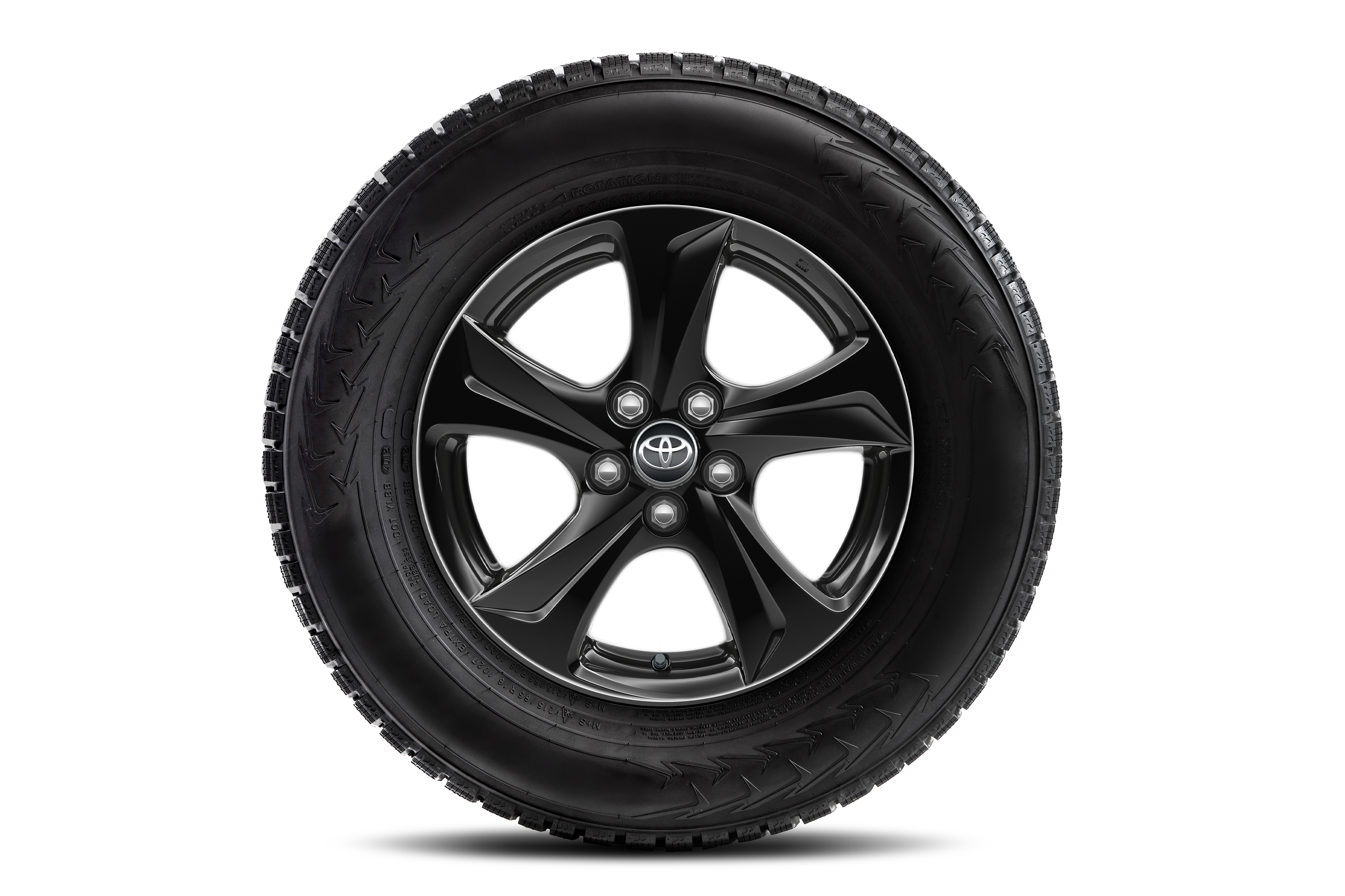 15" Leichtmetall-Winterkomplettradsatz, 5-Speichen-Design in Schwarz mit Semperit Speed Grip 5