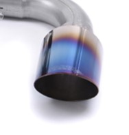 Zwei Endrohre aus Titanium geflämmt (für Milltek-Schalldämpfer-Anlage) Zwei Endrohre aus Titanium geflämmt (für Milltek-Schalldämpfer-Anlage)