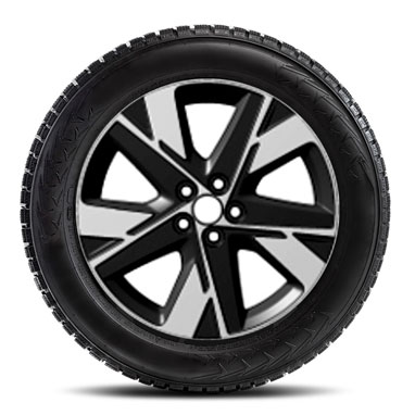 17" Leichtmetall-Winterkomplettradsatz, schwarz glanzgedreht mit Falken Winterreifen