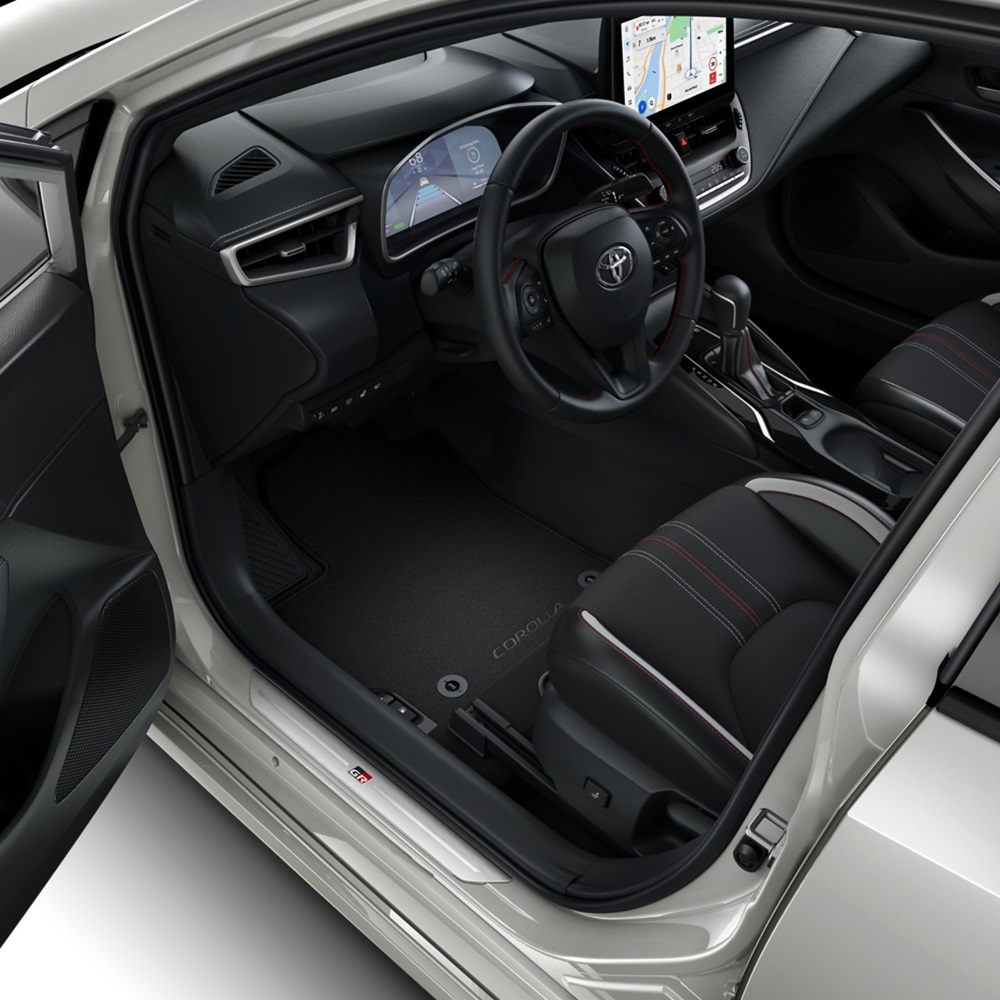 Fussmatten, Velours 830 g/m, mit Corolla Schriftzug, schwarz, vorne und hinten Fussmatten, Velours 830 g/m, mit Corolla Schriftzug, schwarz, vorne und hinten