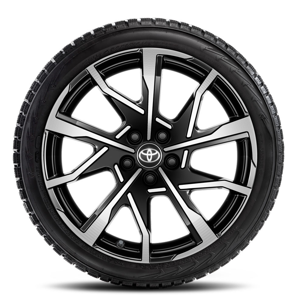 19-Zoll-Leichtmetallfelge, schwarz glänzend oberflächenpoliert, 10-Speichen im L-Design