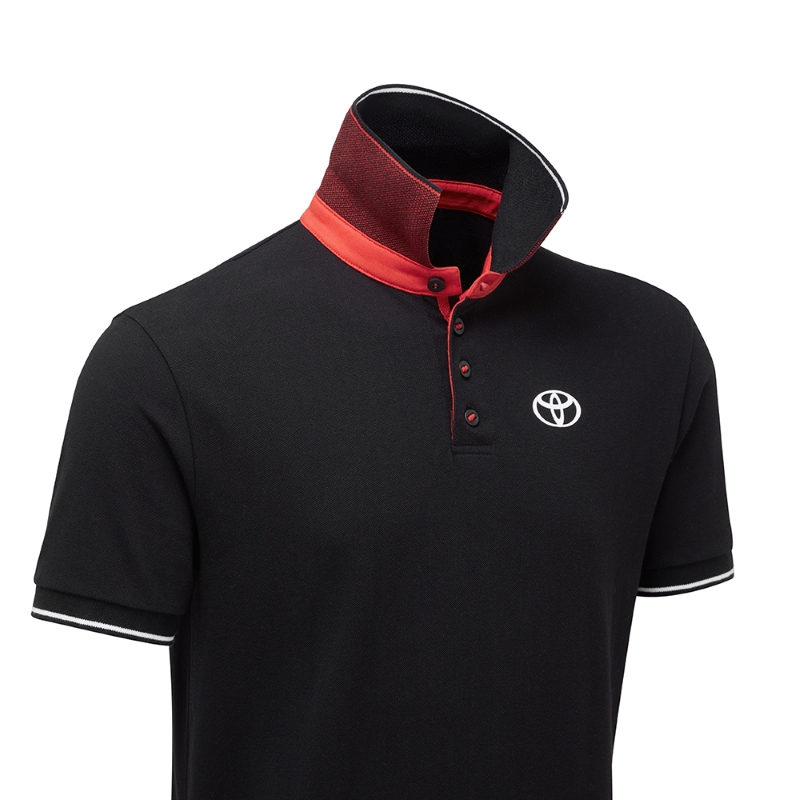 TOYOTA COLLECTION MENS BLACK POLO SHIRT (L)